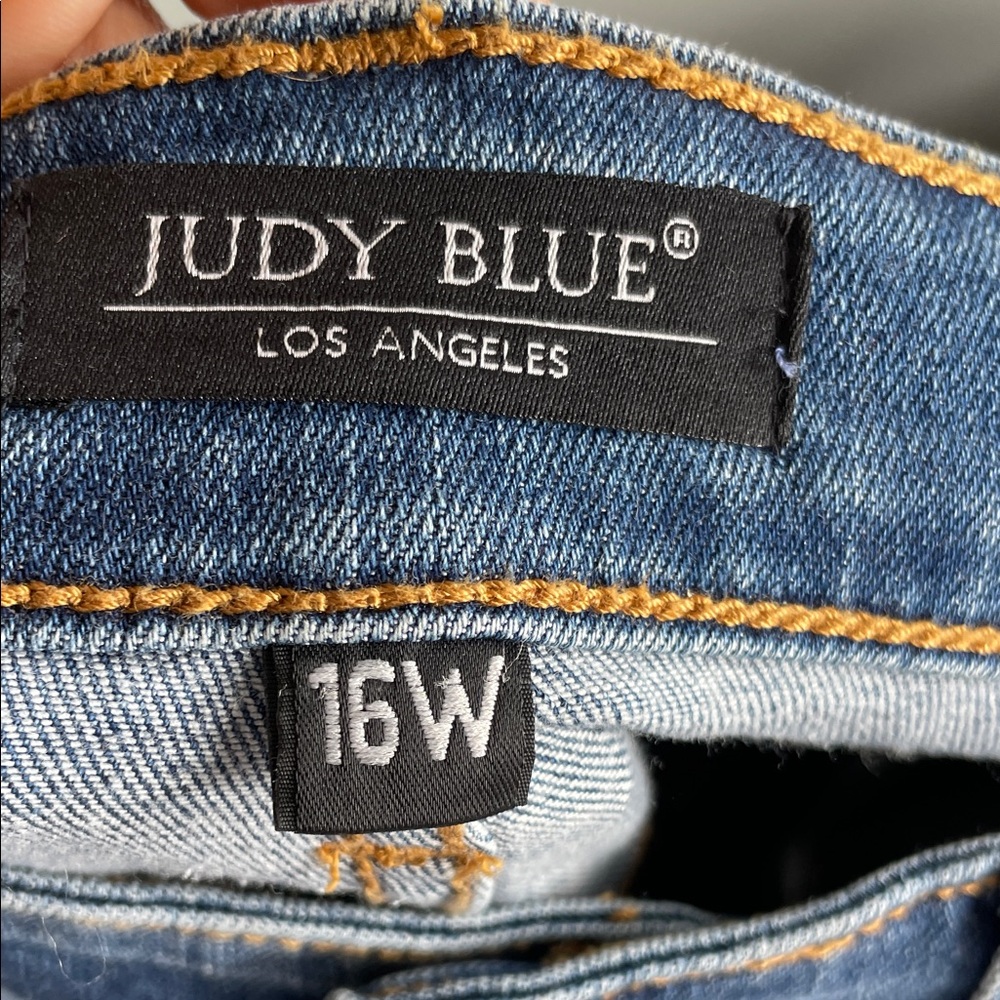 Judy Blue Jeans Womens 16W Blue Skinny Fit Distressed High Rise Stretch Adult - Picture 5 of 8
